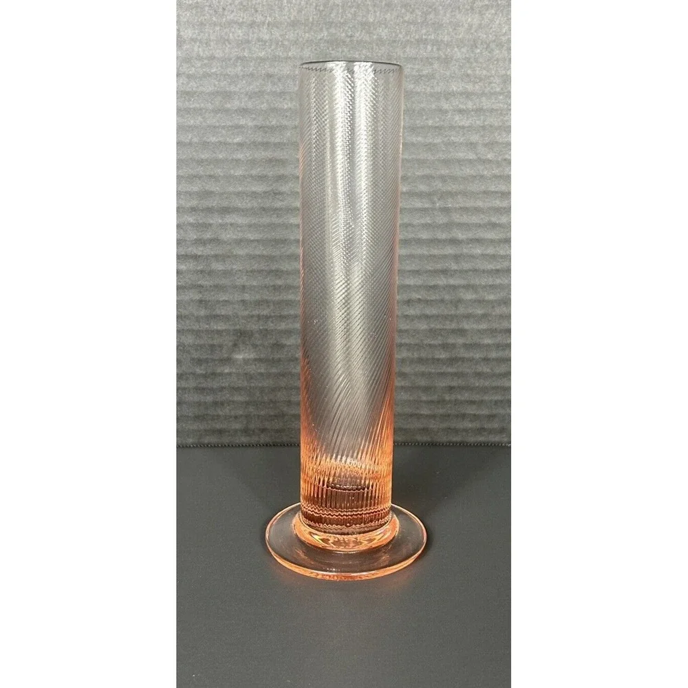 Rare Arte Murano ICET Bud Vase Pink Swirl Delicate Anniversary Christmas 7.5 in. - Picture 9 of 10